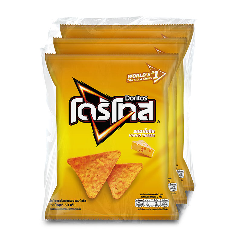 DORITOS Corn Tortilla Chip Nacho Cheese 50 g x 3