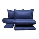 Thumbnail 4 of โมเมนโต ผ้าปูที่นอนเสมือนคอตตอน สีน้ำเงิน 5 ฟุต+ผ้านวม