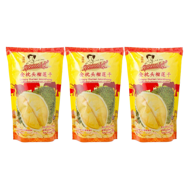 KHUNMAEJU Crispy Durian Monthong 95 g x 3