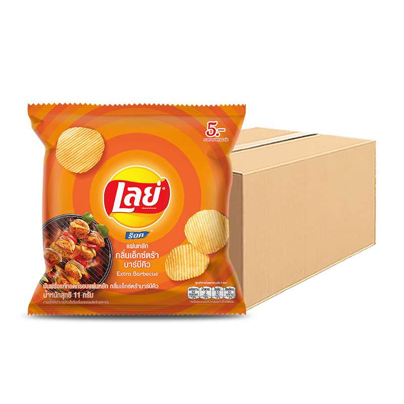 LAY'S Rock Ridged Potato Chips Extra Barbecue 13 g x 144