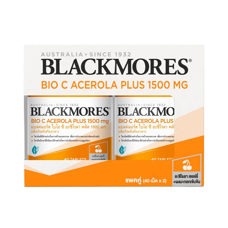 BLACKMORES Supplement Bio C Acerola Plus 1500 mg 40 เม็ด x 2