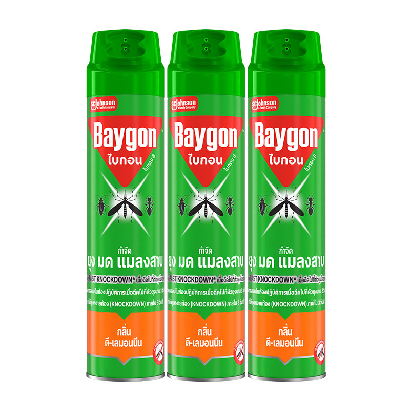 BAYGON Multi Killer Spray Green D-Lemonnin 520 ml x 3