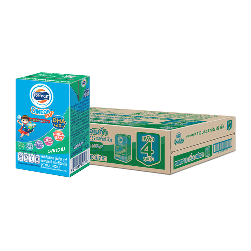 FOREMOST Omega UHT Milk Vanilla 110 ml x 48