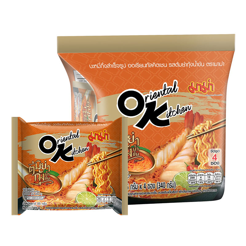 MAMA Oriental Kitchen Instant Noodles Shrimp Creamy Tom Yum Flavour 85 g x 4