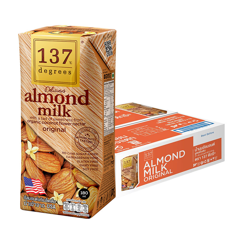 137 DEGREES Almond Milk Original 180 ml x 36