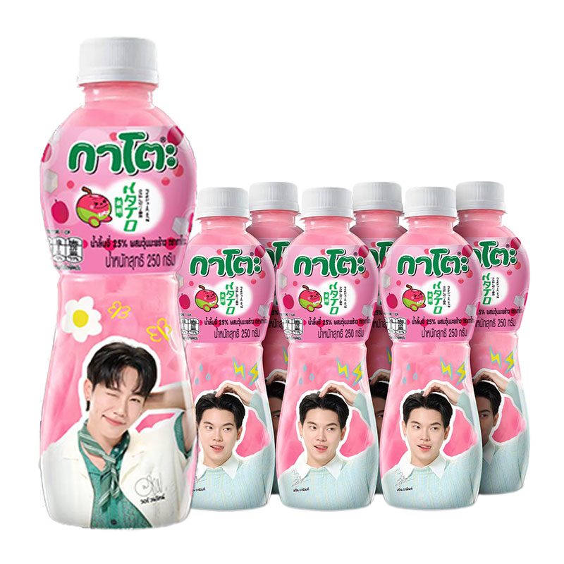 KATO 25% Lychee Juice with Nata De Coco 250 ml x 6