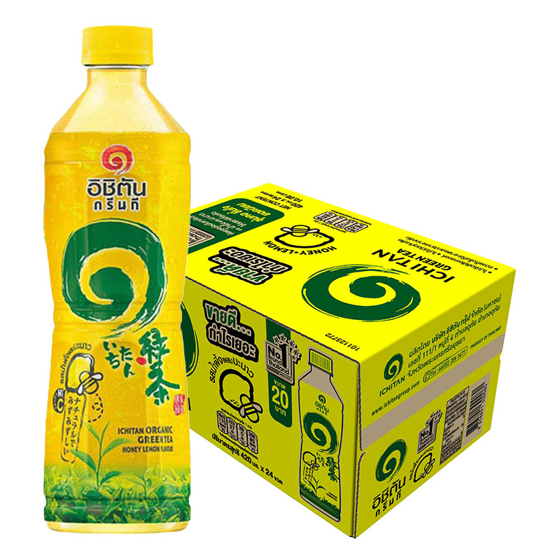 ICHITAN Green Tea Honey Lemon 420 ml x 24