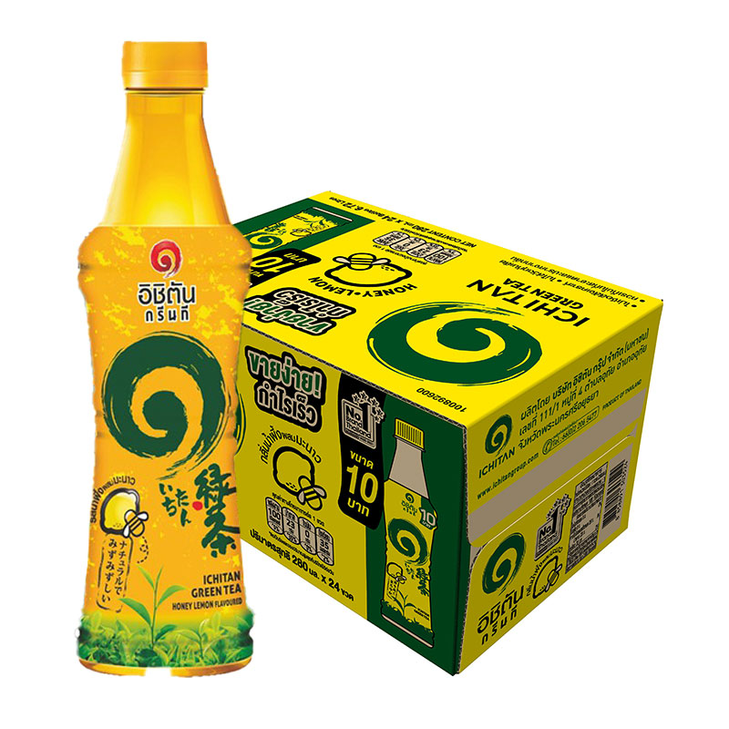 ICHITAN Green Tea Honey Lemon 280 ml x 24