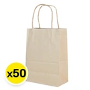 Thumbnail 2 of เอโร่ ถุงกระดาษหูเกลียว 15x8x21 ซม. สีน้ำตาล 50 ชิ้น