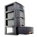 Thumbnail 3 of API 4-Tier Plastic Drawer Model 1200M4 Grey