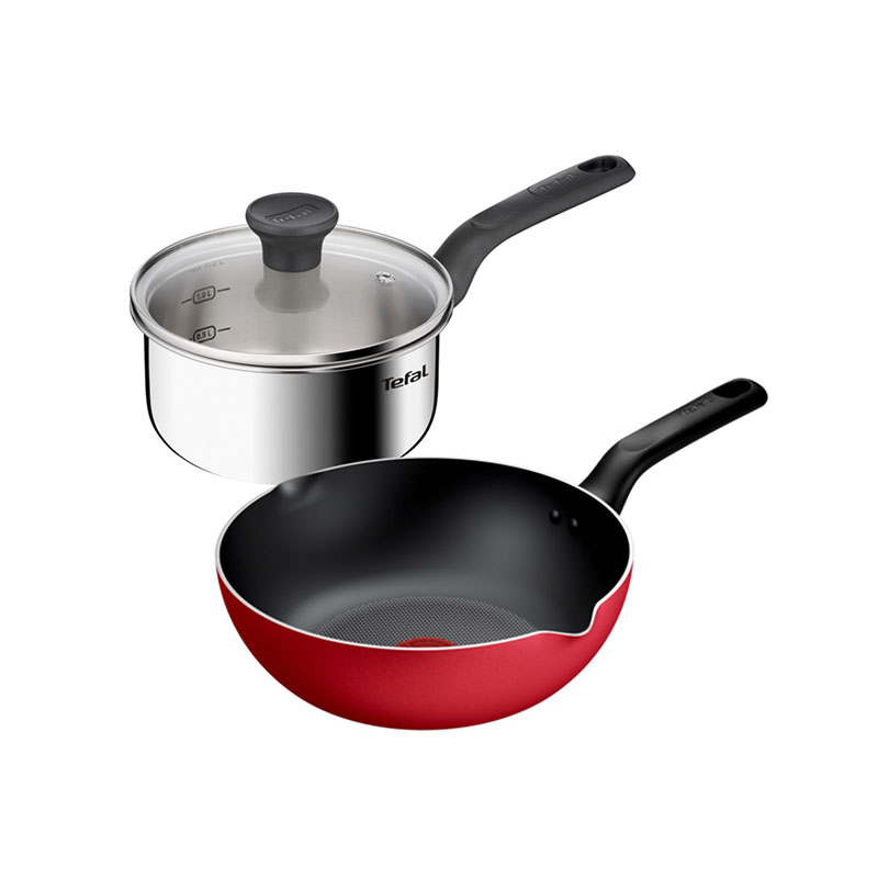 TEFAL Cookware Saucepan 16 cm + Frypan 24 cm Set 3 pcs