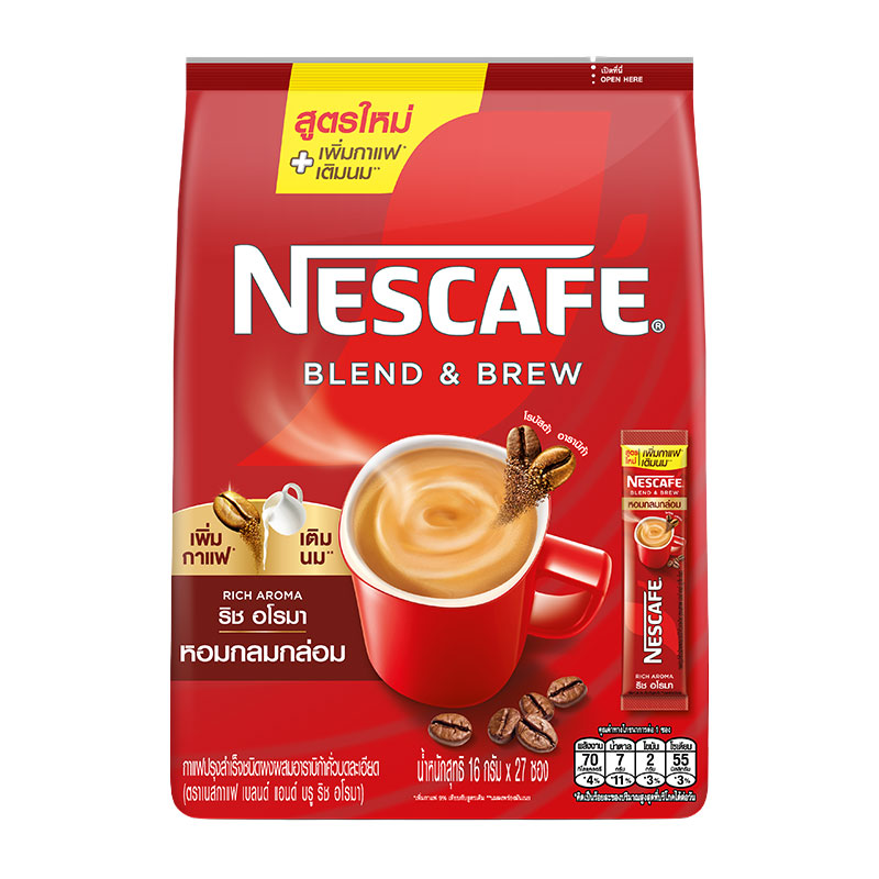 NESCAFE 3in1 Blend & Brew Rich Aroma 17 g 27 sachets x 24