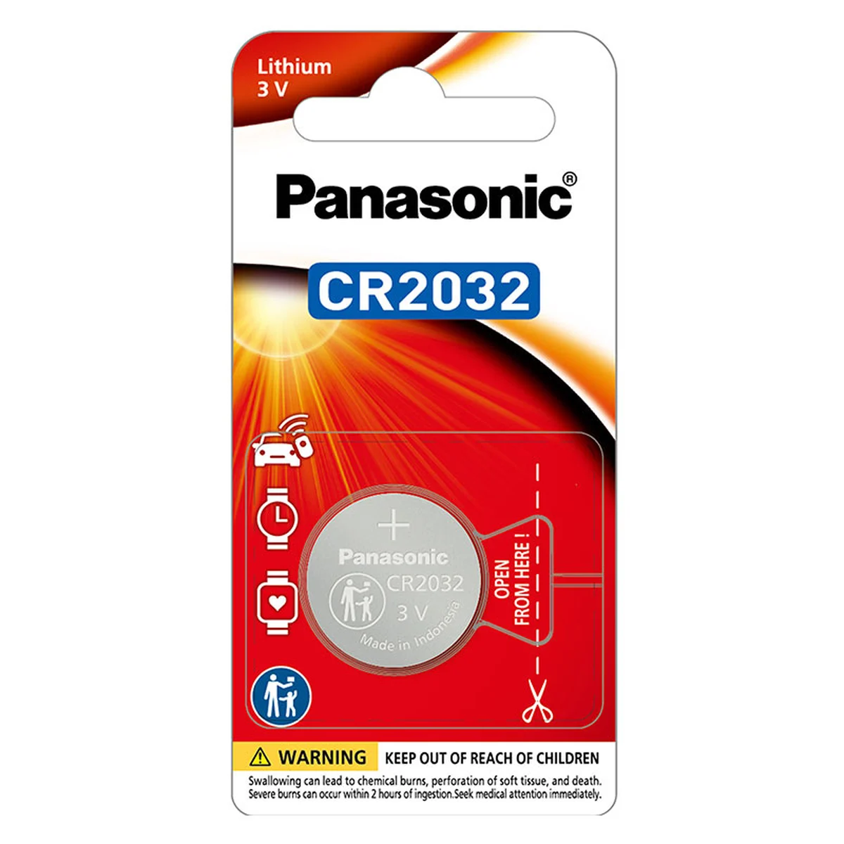 พานาโซนิค ถ่านกระดุม รุ่น CR-2032PT/1B