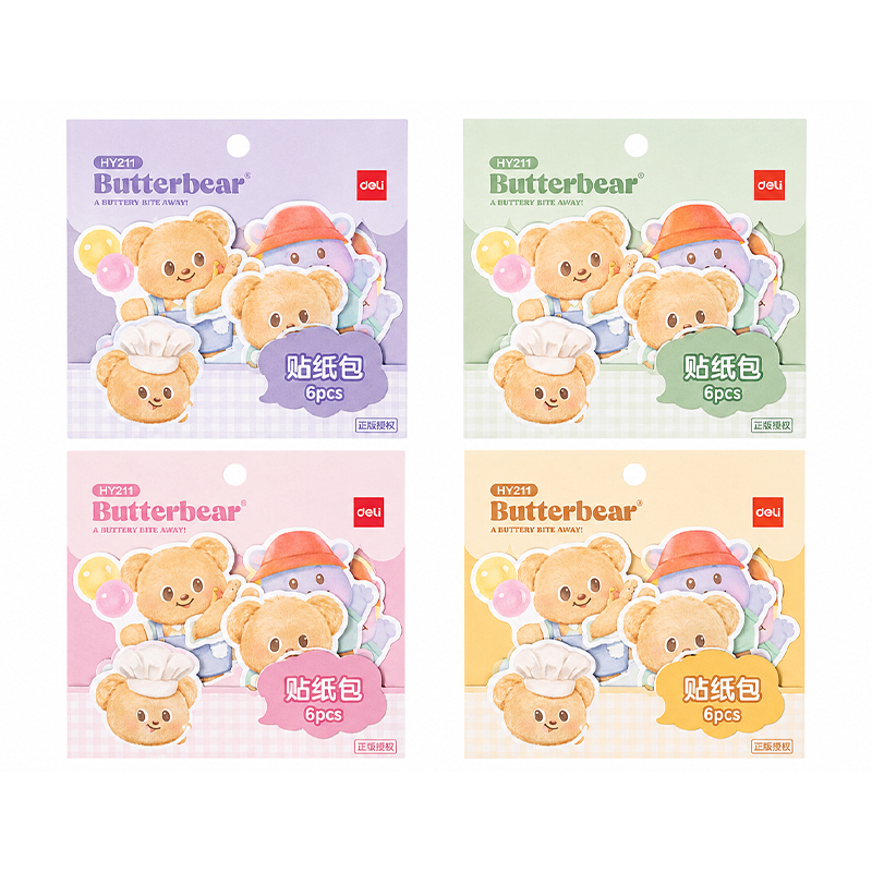 #BUTTER BEAR STICKER HY211 ASSORTED 1X1