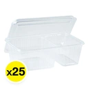 Thumbnail 2 of เอโร่ กล่องอาหาร 2 ช่อง พร้อมฝา พีพี ใส 750 มล. x 25