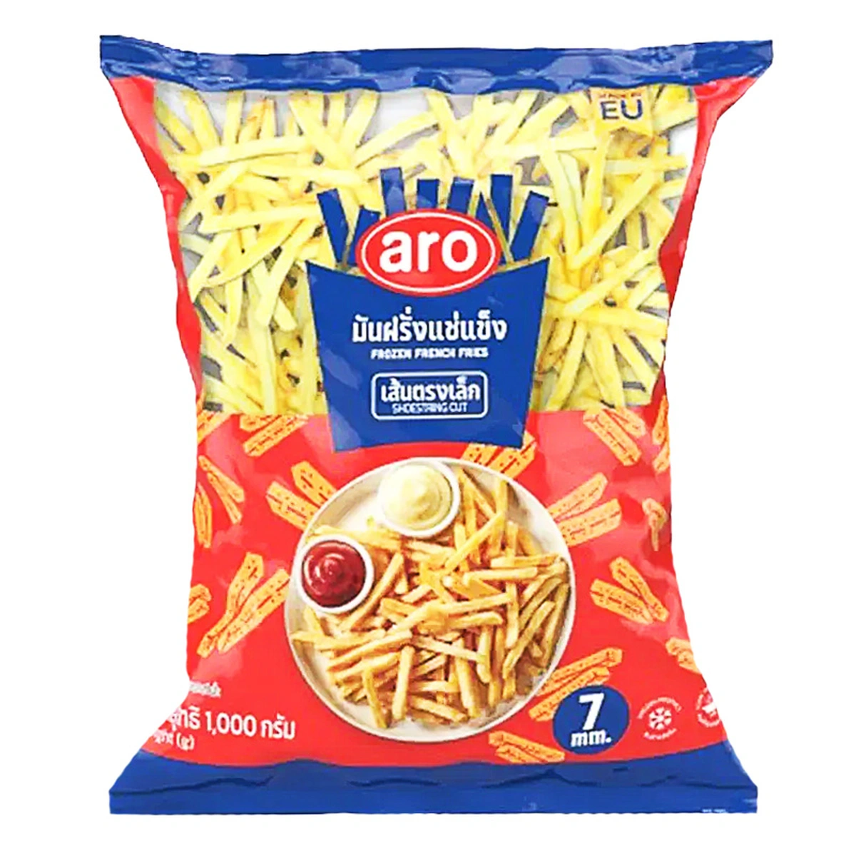 ARO Frozen Shoestring French Fries Cut 7 mm 1 kg