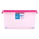 Thumbnail 1 of Plastic Storage Container Box with Wheels Model 2000 Clear 42 l
