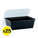 Thumbnail 2 of เอโร่ กล่องอาหารพลาสติก พีพี สีดำ 750 มล. x 25