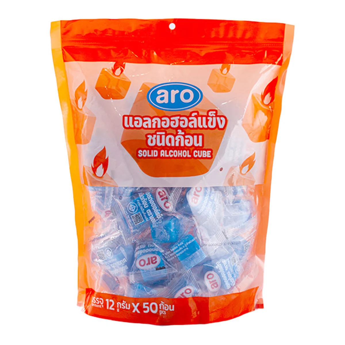 เอโร่ แอลกอฮอล์แข็ง ชนิดก้อน 12 ก. 50 ชิ้น