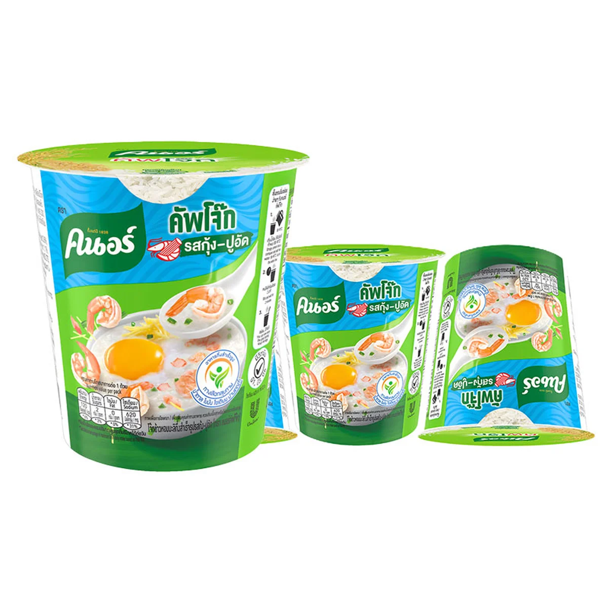 คนอร์คัพ โจ๊กกึ่งสําเร็จรูป รสกุ้ง-ปูอัด 32 ก. x 6