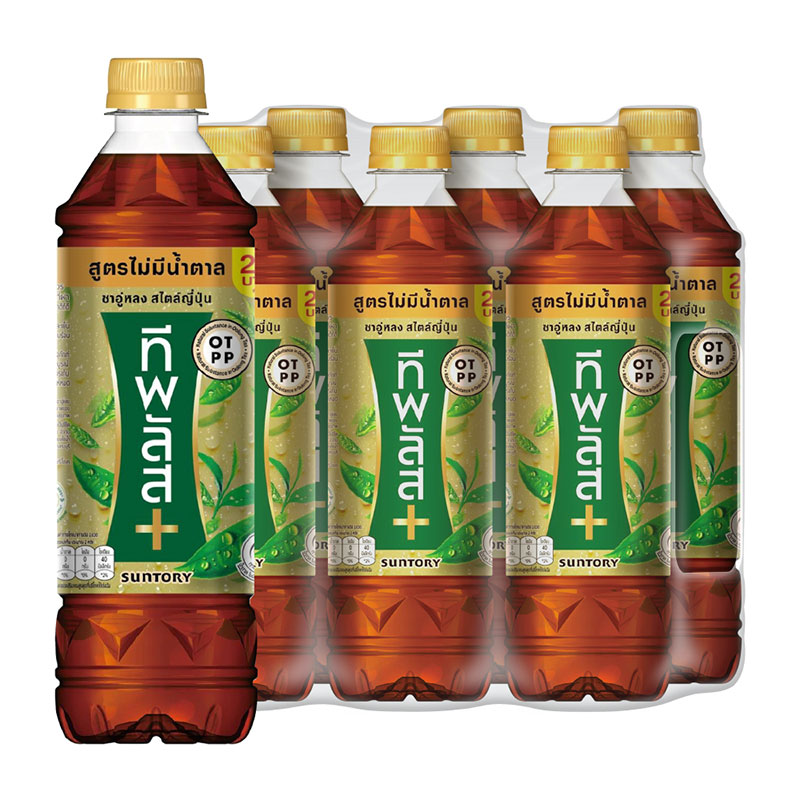 ทีพลัส ชาอูหลง ไม่มีน้ำตาล 490 มล. x 6