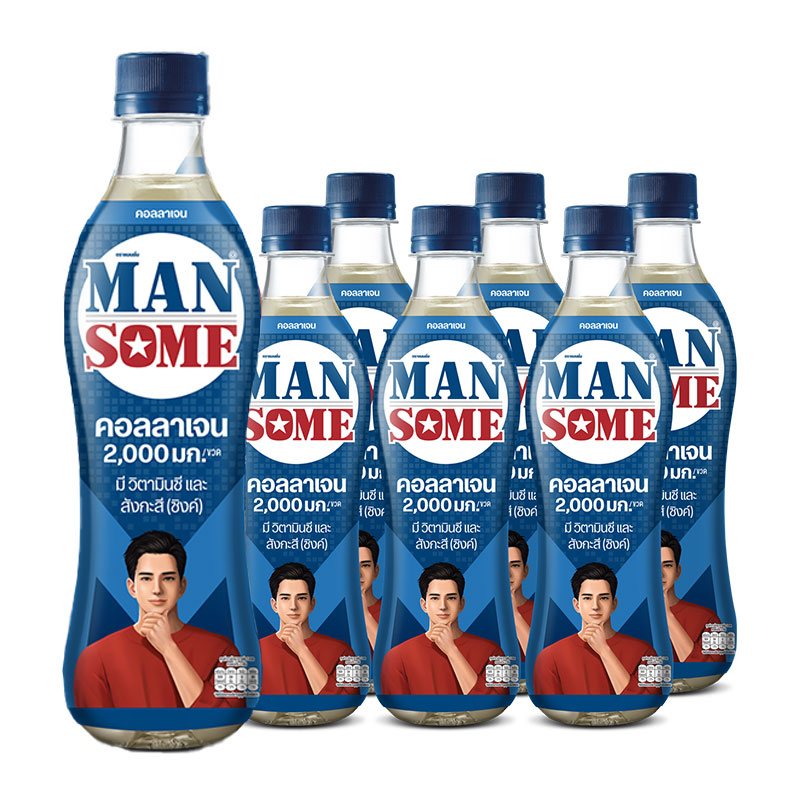 MANSOME Drink with Collagen Vitamin C and Zinc 430 ml x 6
