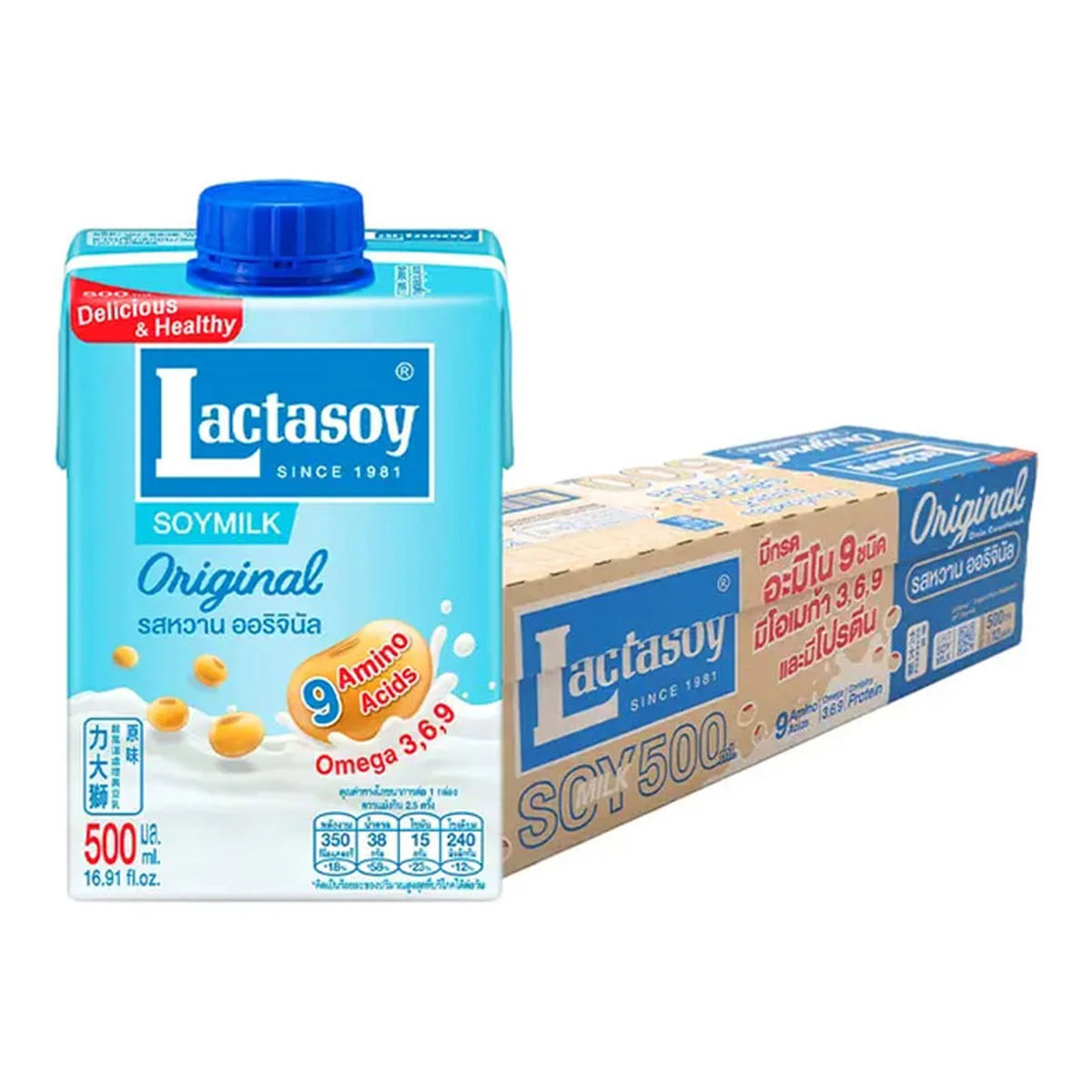 LACTASOY UHT Soy Milk Sweet Flavour 500 ml x 12