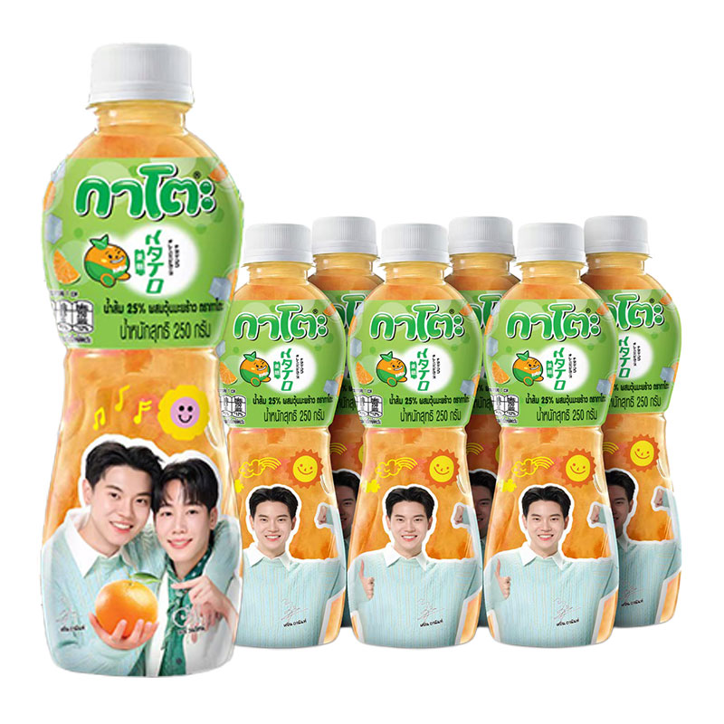 KATO 25% Orange Juice with Nata de Coco 250 ml x 6