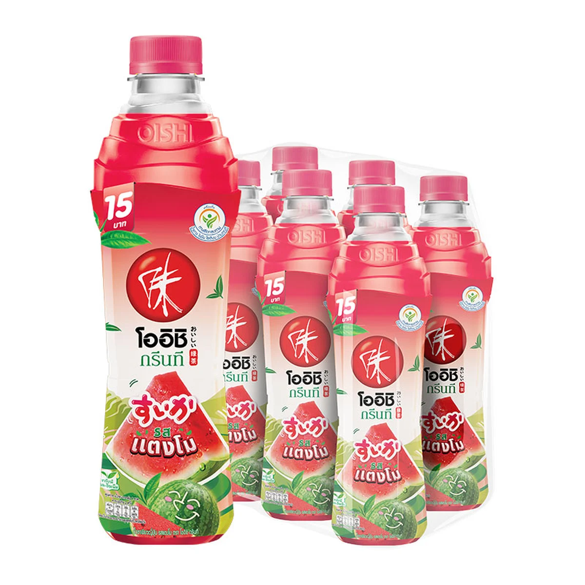 โออิชิ ชาเขียวพร้อมดื่ม รสแตงโม 370 มล. x 6