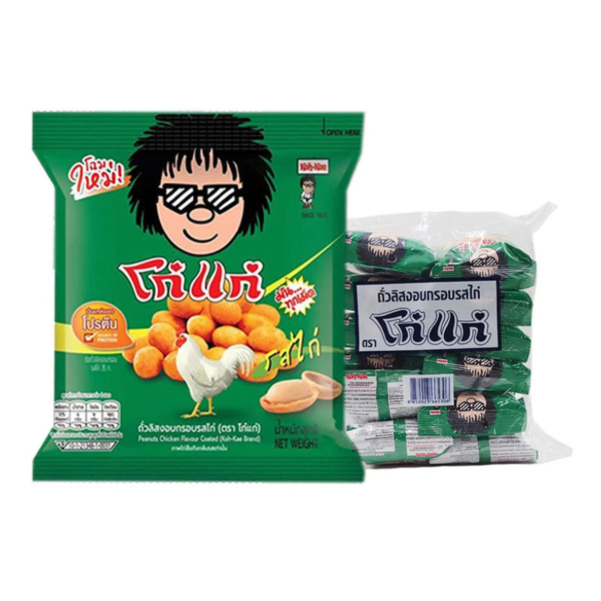 โก๋แก่ ถั่วลิสงอบกรอบ รสไก่ 17 ก. x 12