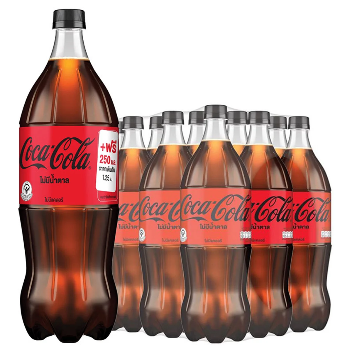 COKE Soft Drink No Sugar No Calories 1.25 l + 250 ml x 12