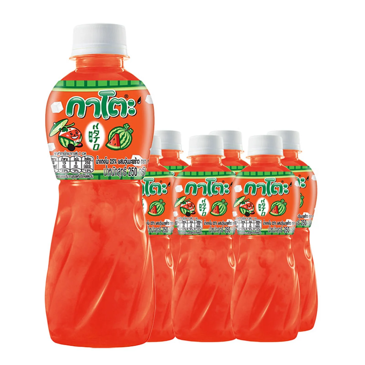กาโตะ น้ําองุ่นขาว 10% กลิ่นแตงโม ผสมวุ้นมะพร้าว 250 มล. x 6