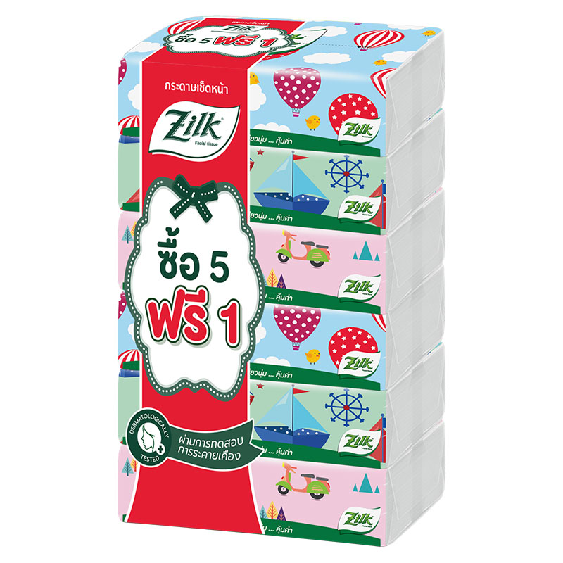 ZILK Soft Box Facial Tissues 115 sheets 5 pcs