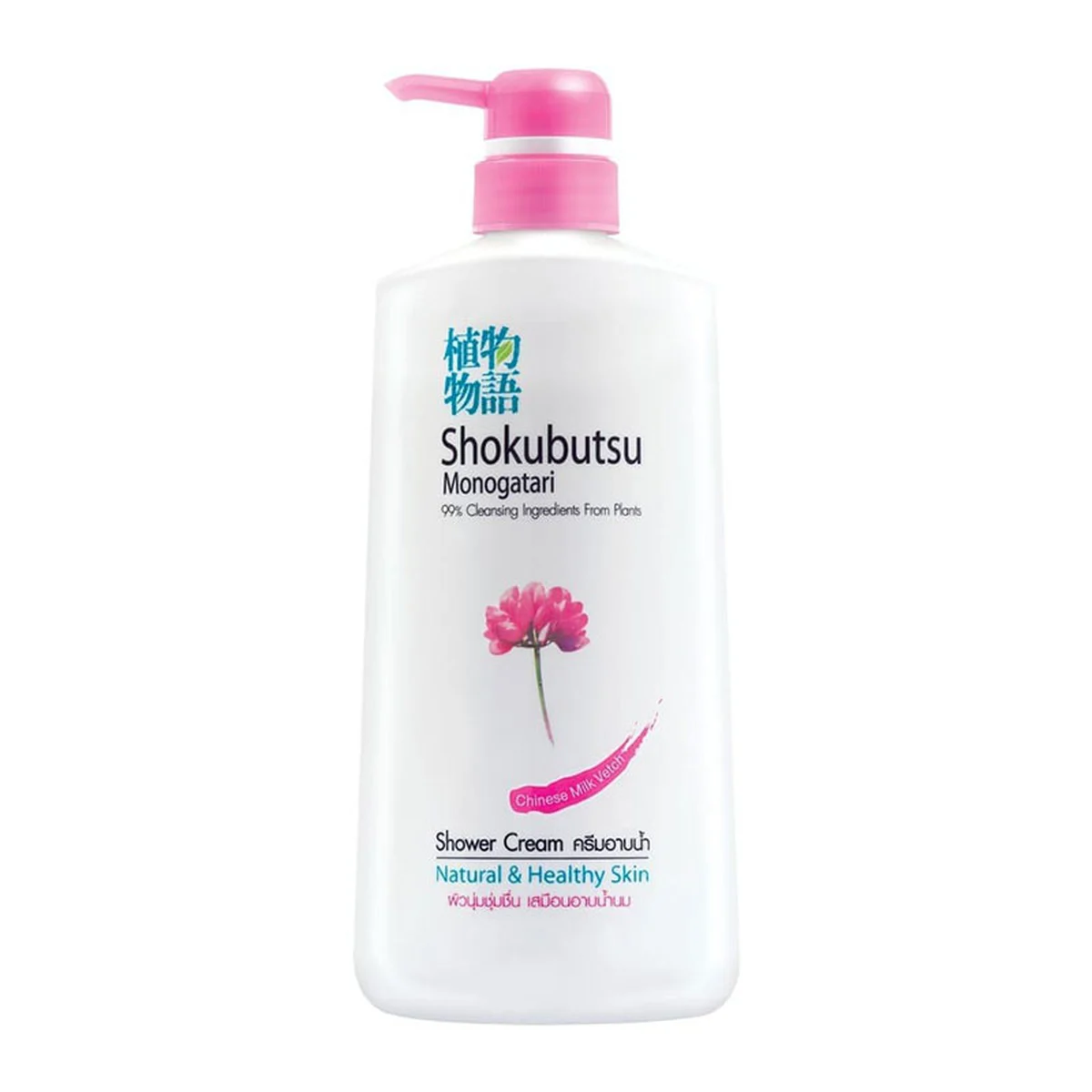 SHOKUBUTSU Shower Cream Chinese Milk Vetch Pink 400 ml
