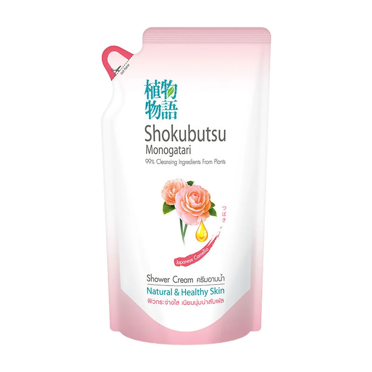 SHOKUBUTSU Shower Cream Japanese Camellia Refill 400 ml
