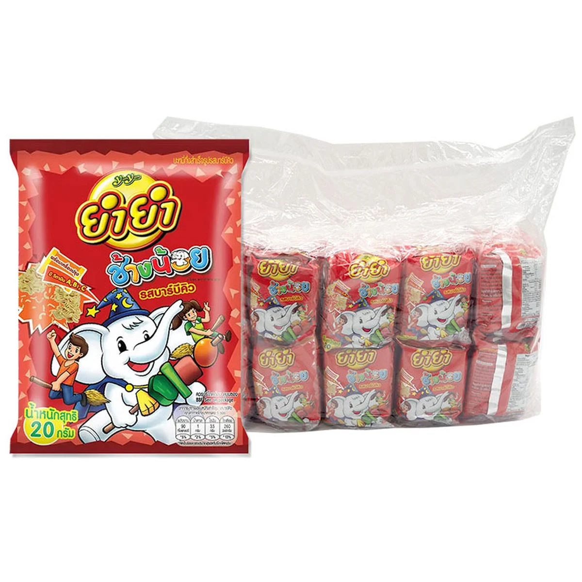 ยํายํา ช้างน้อย บะหมี่กึ่งสําเร็จรูป รสบาร์บีคิว 20 ก. x 60