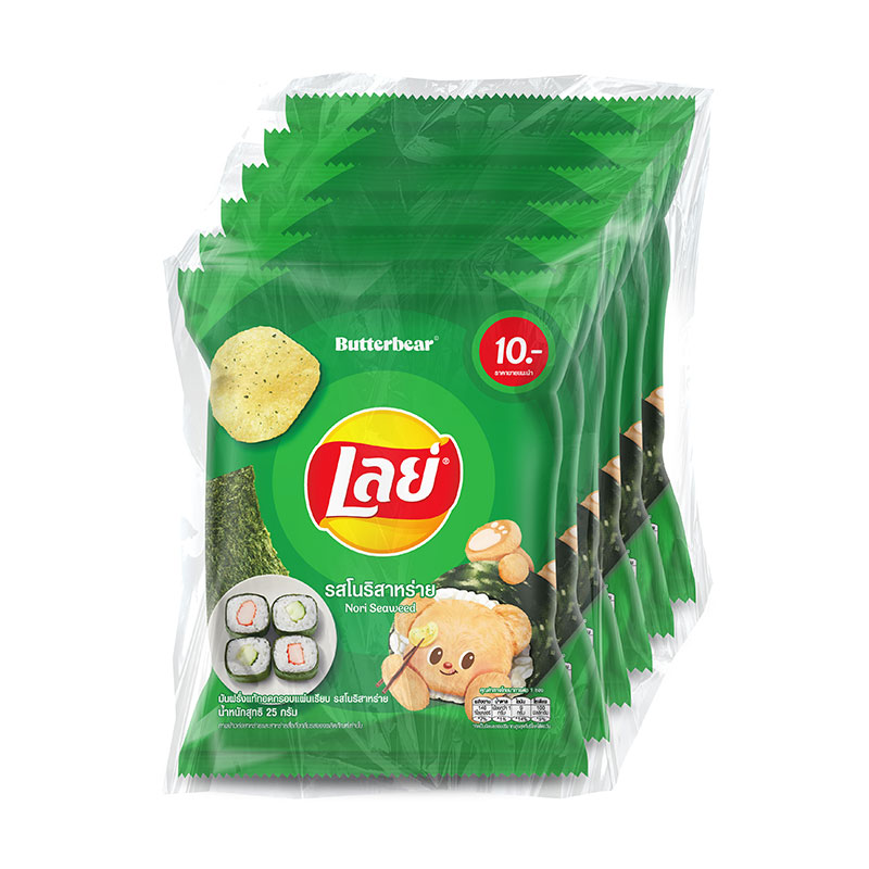 LAY'S Classic Potato Chips Nori Seaweed 25 g x 6