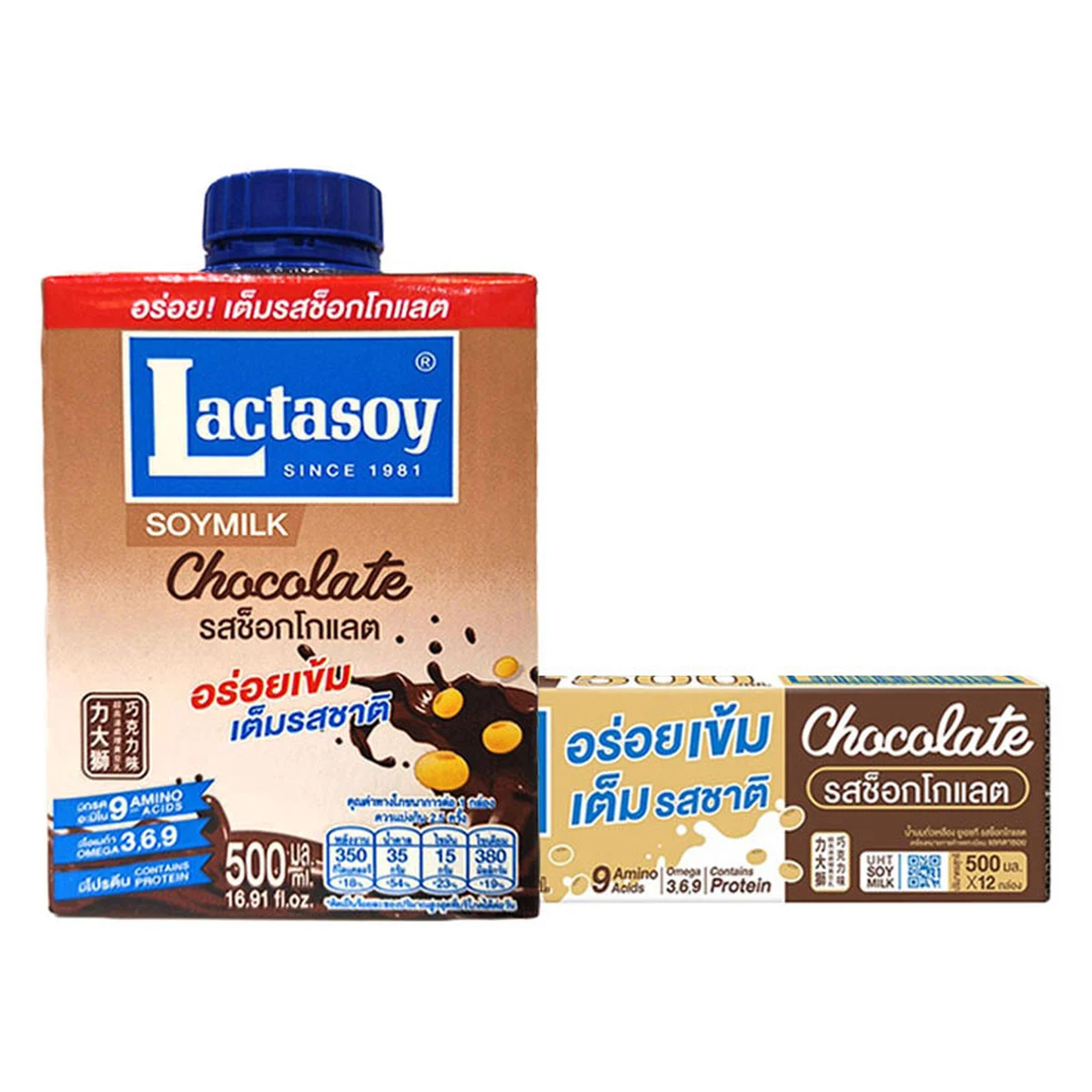 LACTASOY Soy Milk Chocolate 500 ml x 12