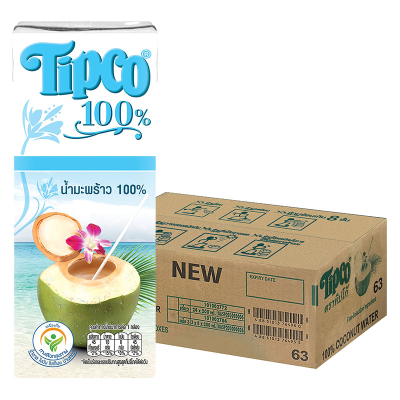 TIPCO 100% COCONUTWATER 200 ml x 24