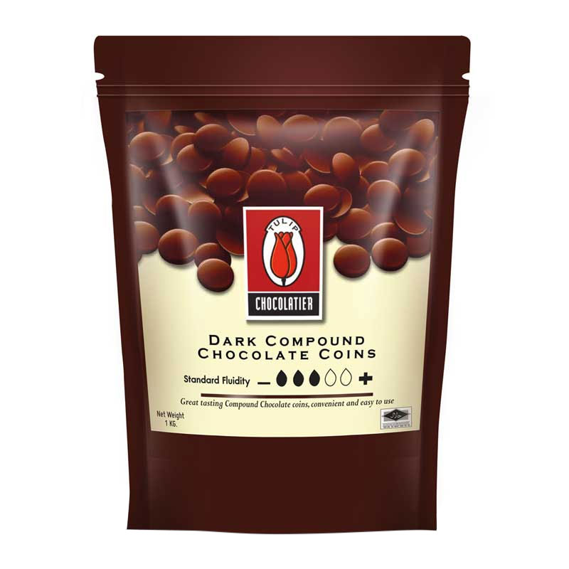 ทิวลิป ดาร์กคอมพาวด์ช็อกโกแลต ชนิดกระดุม 1 กก.