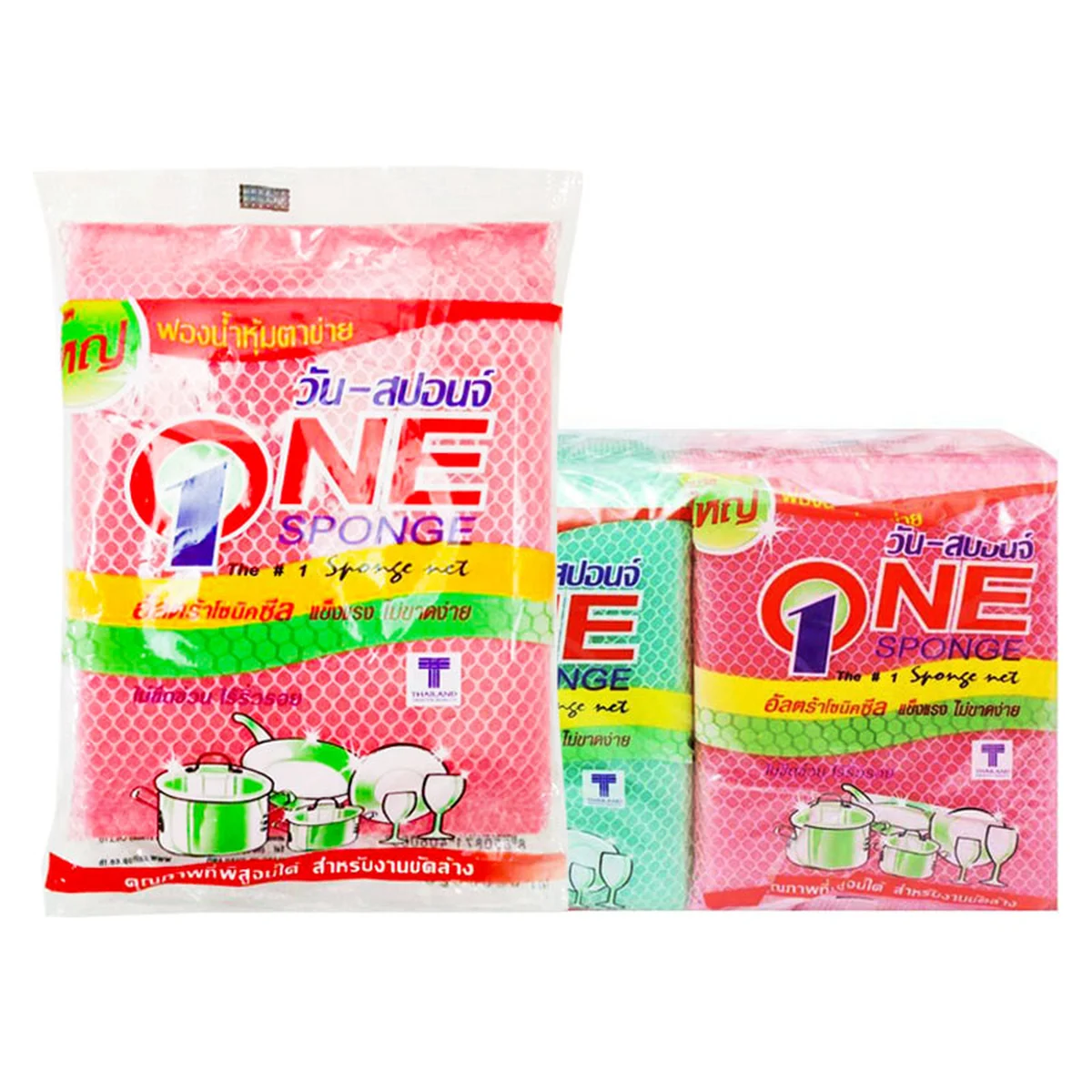 วัน-สปอนจ์ ฟองน้ําหุ้มตาข่าย x 12