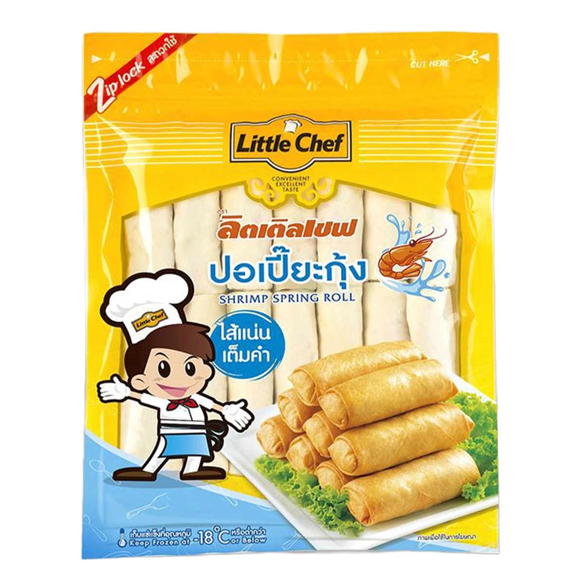 ลิตเติลเชฟ ปอเปี๊ยะกุ้งแช่แข็ง 40ชิ้น 1000ก.