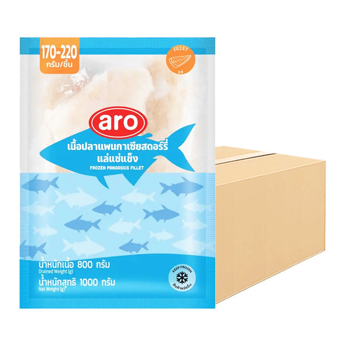 ARO Frozen Pangasius Fillet (170-220 g/pcs) 1 kg x 10