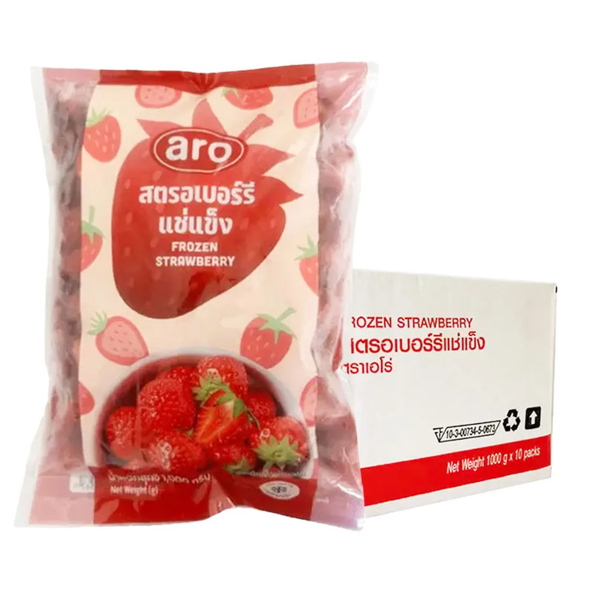 เอโร่ สตรอเบอร์รี่แช่แข็ง 1 ลัง (1 กก. x 10)