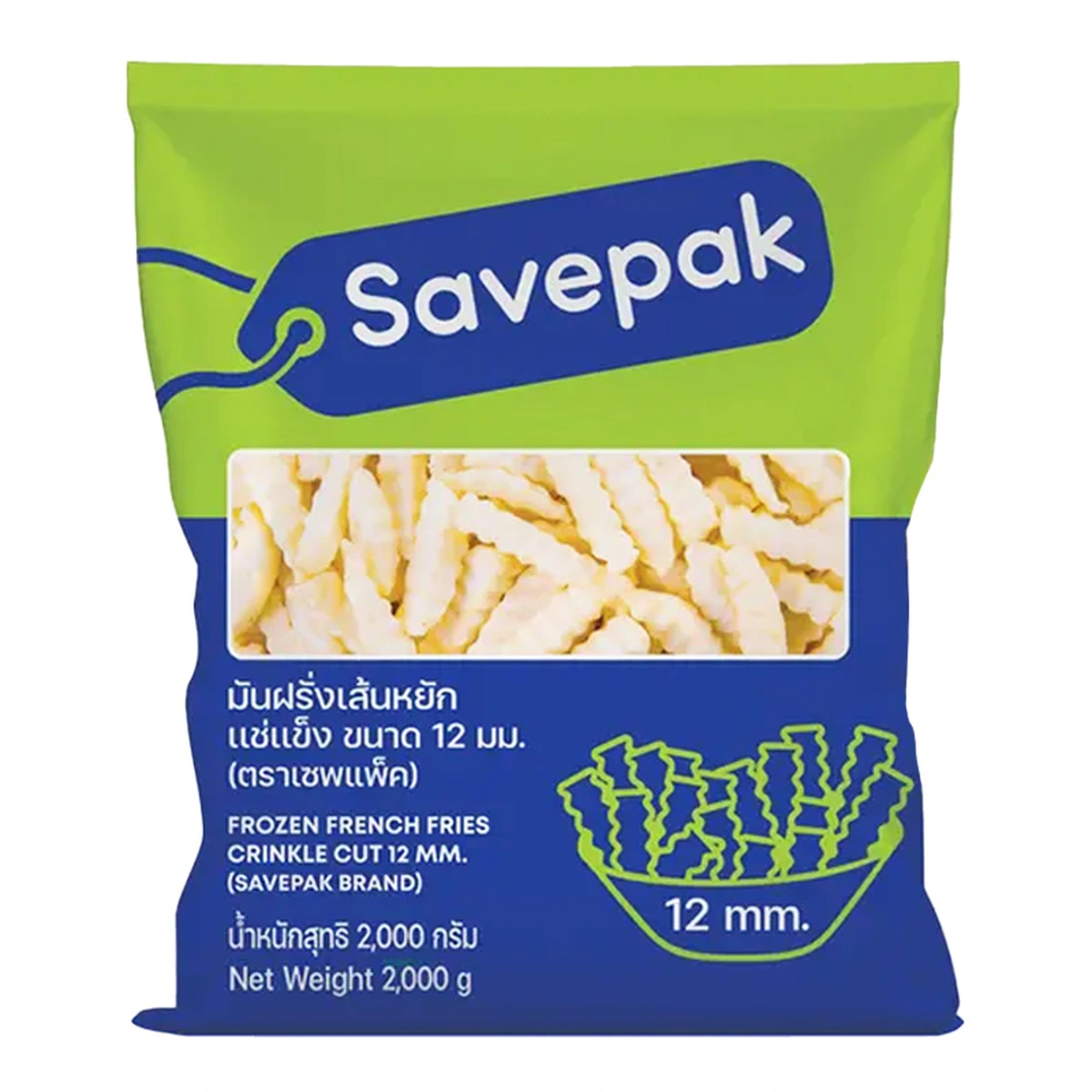SAVEPAK Frozen French Fries Crinkle 12 mm 2 kg