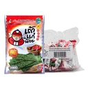 Thumbnail 1 of เถ้าแก่น้อย สาหร่ายทอดแผ่น รสเผ็ด 10 ก. x 6