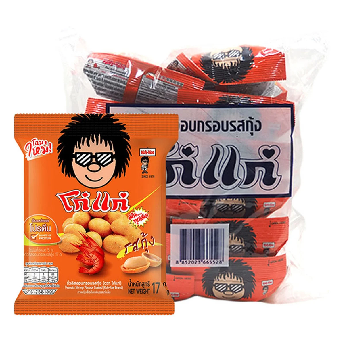 โก๋แก่ ถั่วลิสงอบกรอบ รสกุ้ง 17 ก. x 12