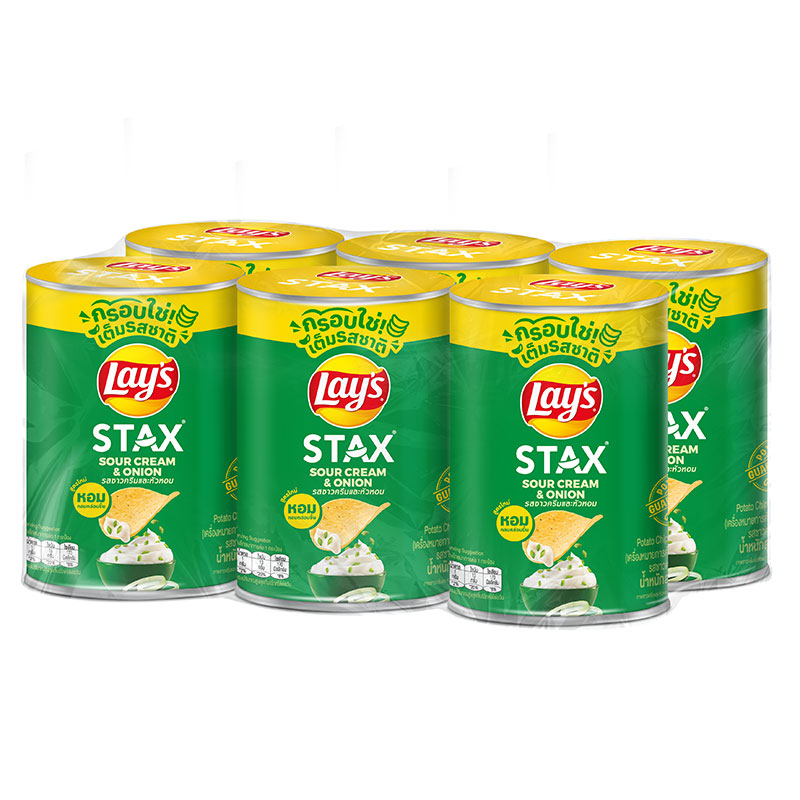 LAY'S Stax Potato Chips Sour Cream & Onion 42 g x 6