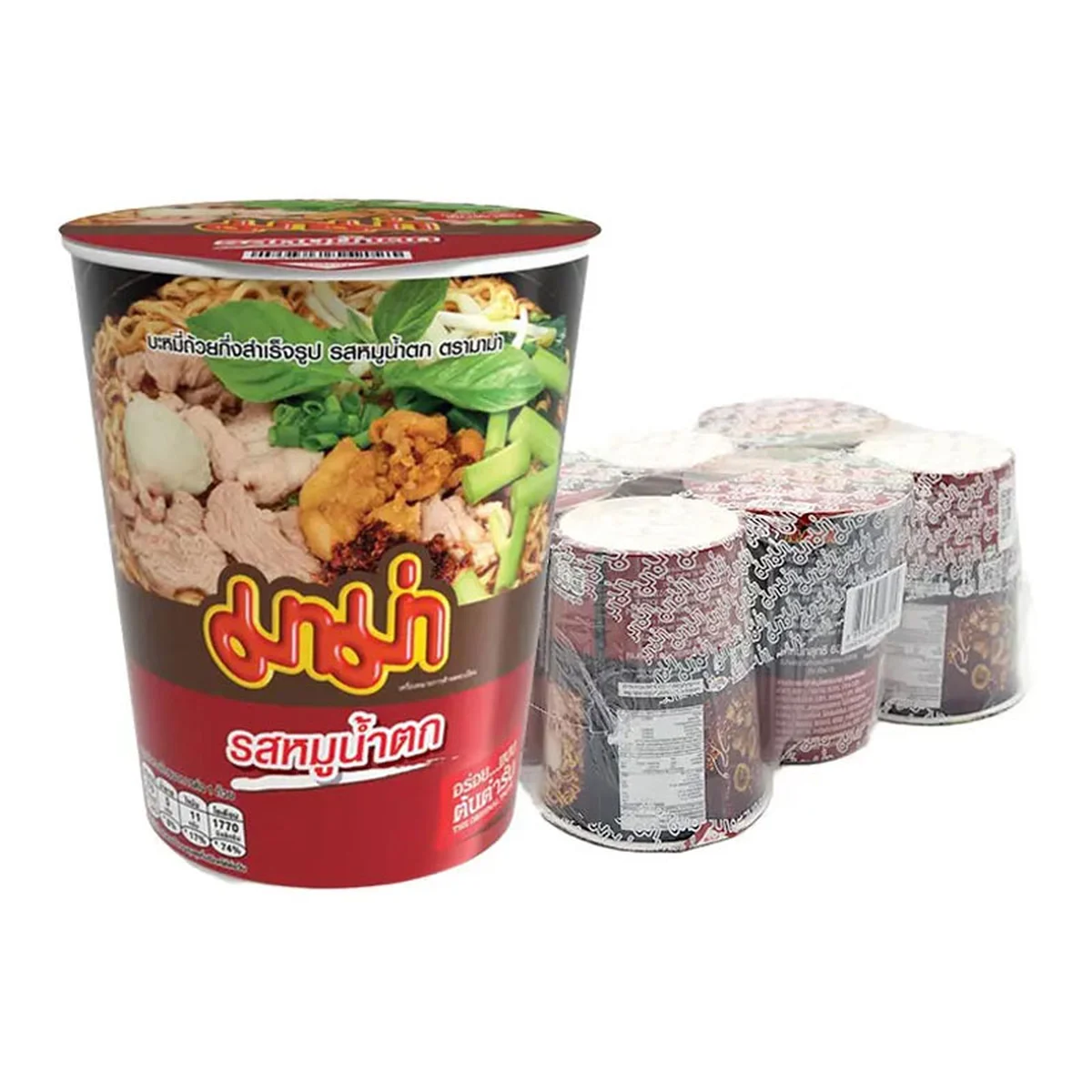 MAMA Cup Instant Noodle Moo Namtok 60 g x 6