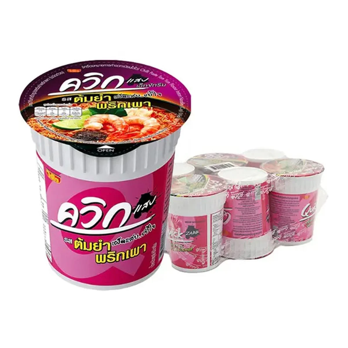 QUICK Instant Noodle Cup Chilli Paste Tom Yum 60 g x 6